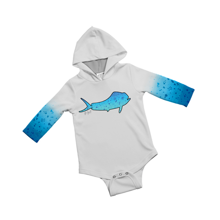Jessie Jessup Baby Hooded Onesie - Blue Mahi