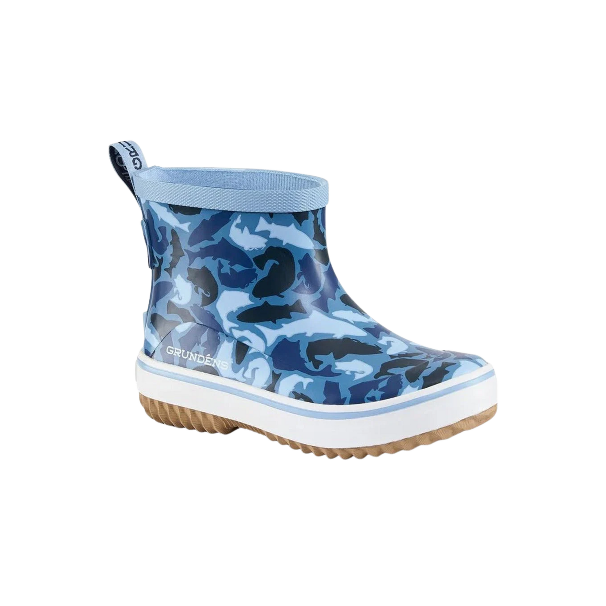 Grundens Youth Guppy Rain Boot – Blue Fish Camo