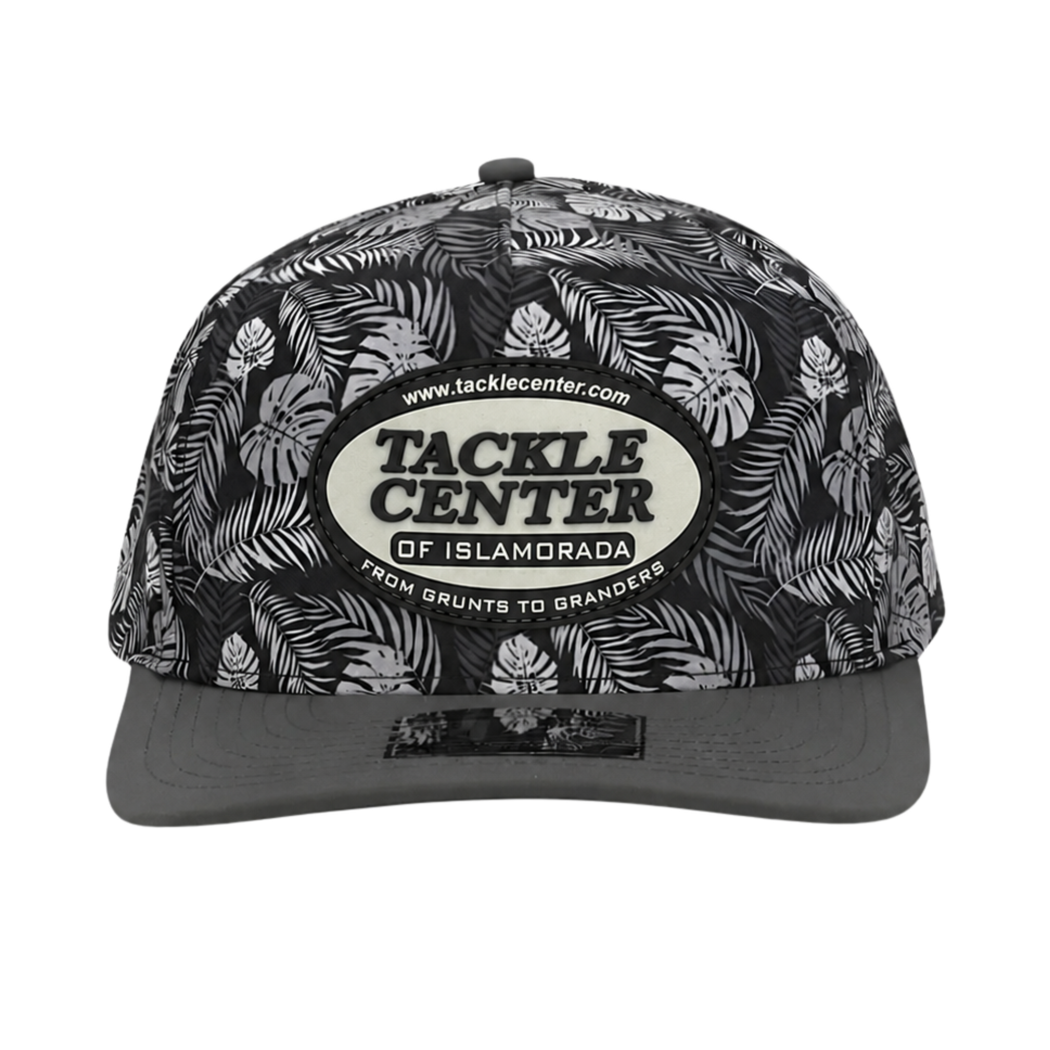 10/10 Tackle Center Dry-Fit Performance 5-Panel Hat - Black Palm / Gray Patch