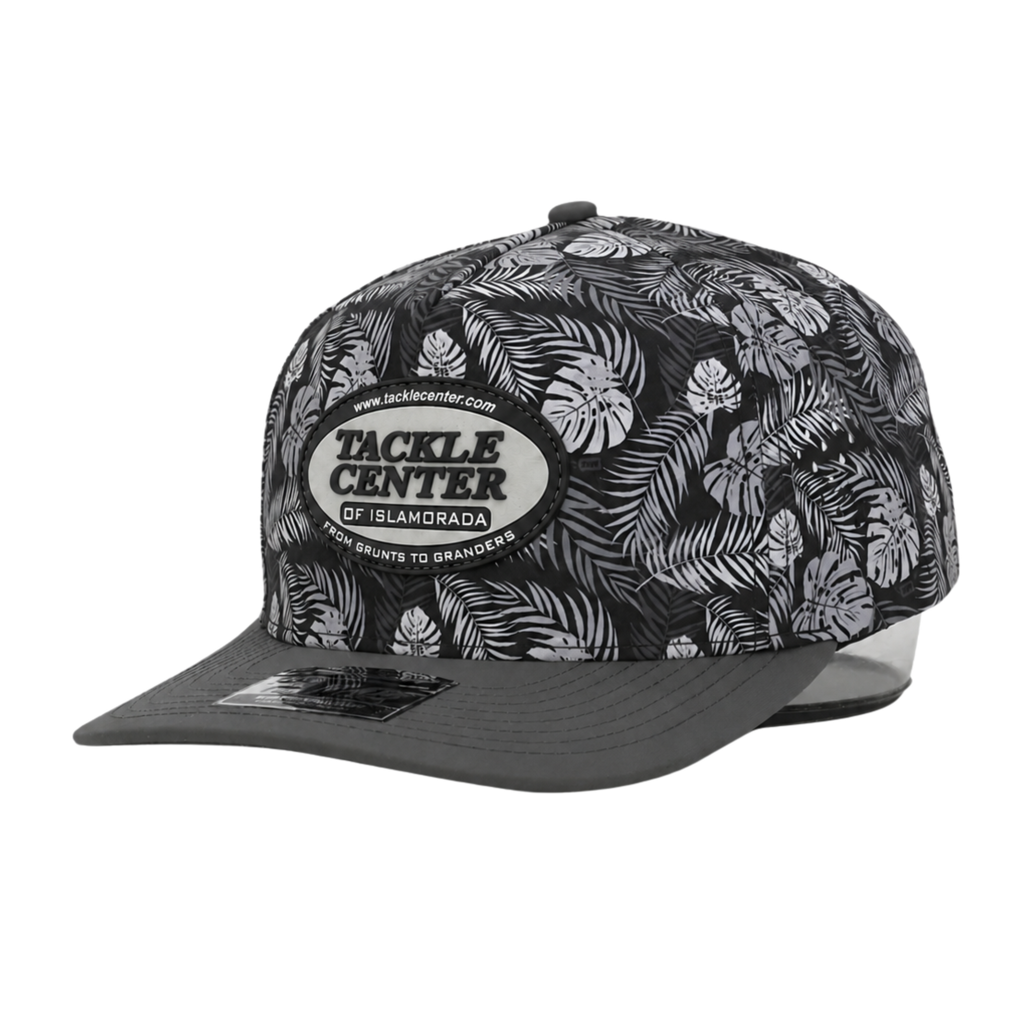 10/10 Tackle Center Dry-Fit Performance 5-Panel Hat - Black Palm / Gray Patch