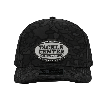 10/10 Tackle Center Dry-Fit Performance 5-Panel Hat - Blackout Camo / Gray Patch