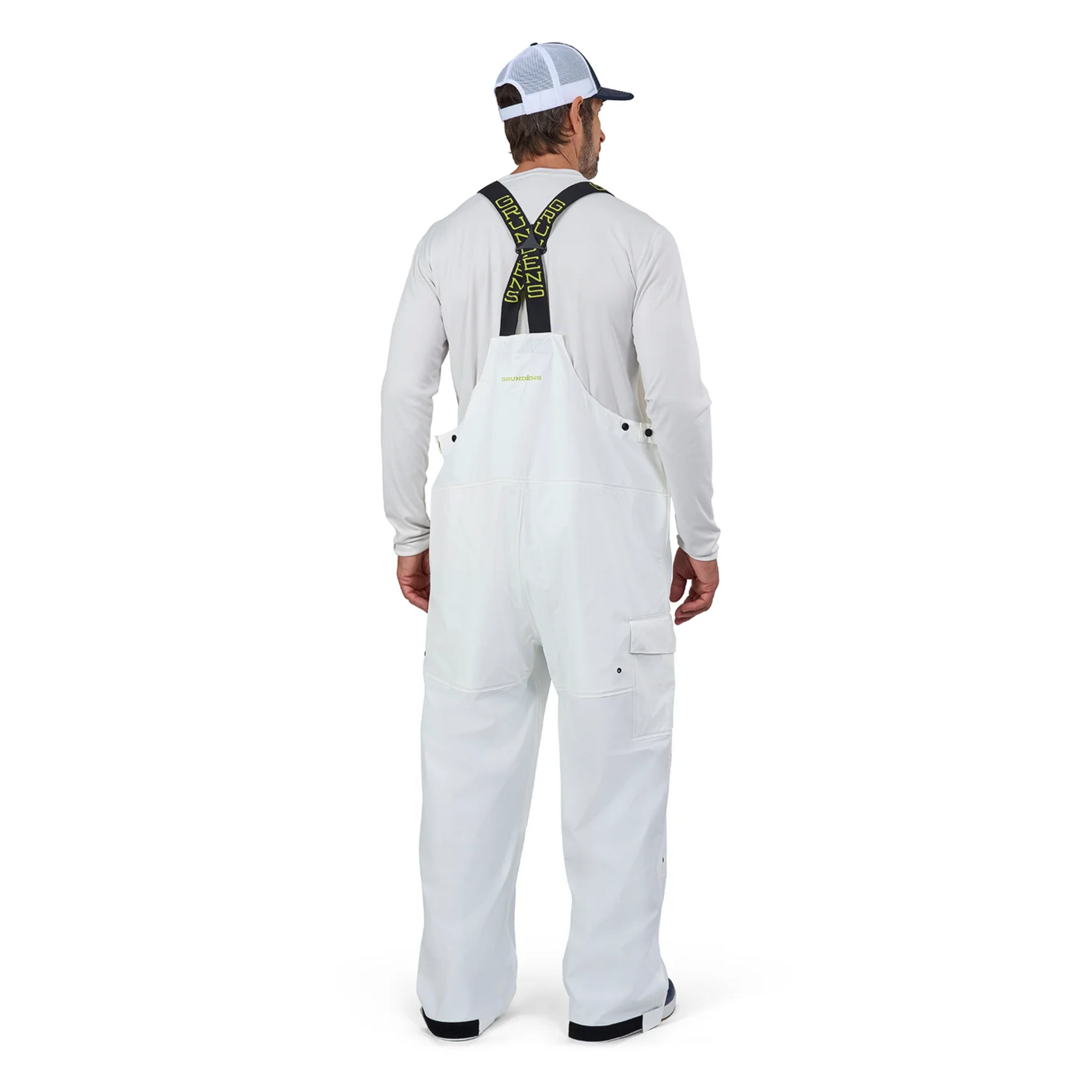 Grundens Tourney Waterproof Fishing Bib - White