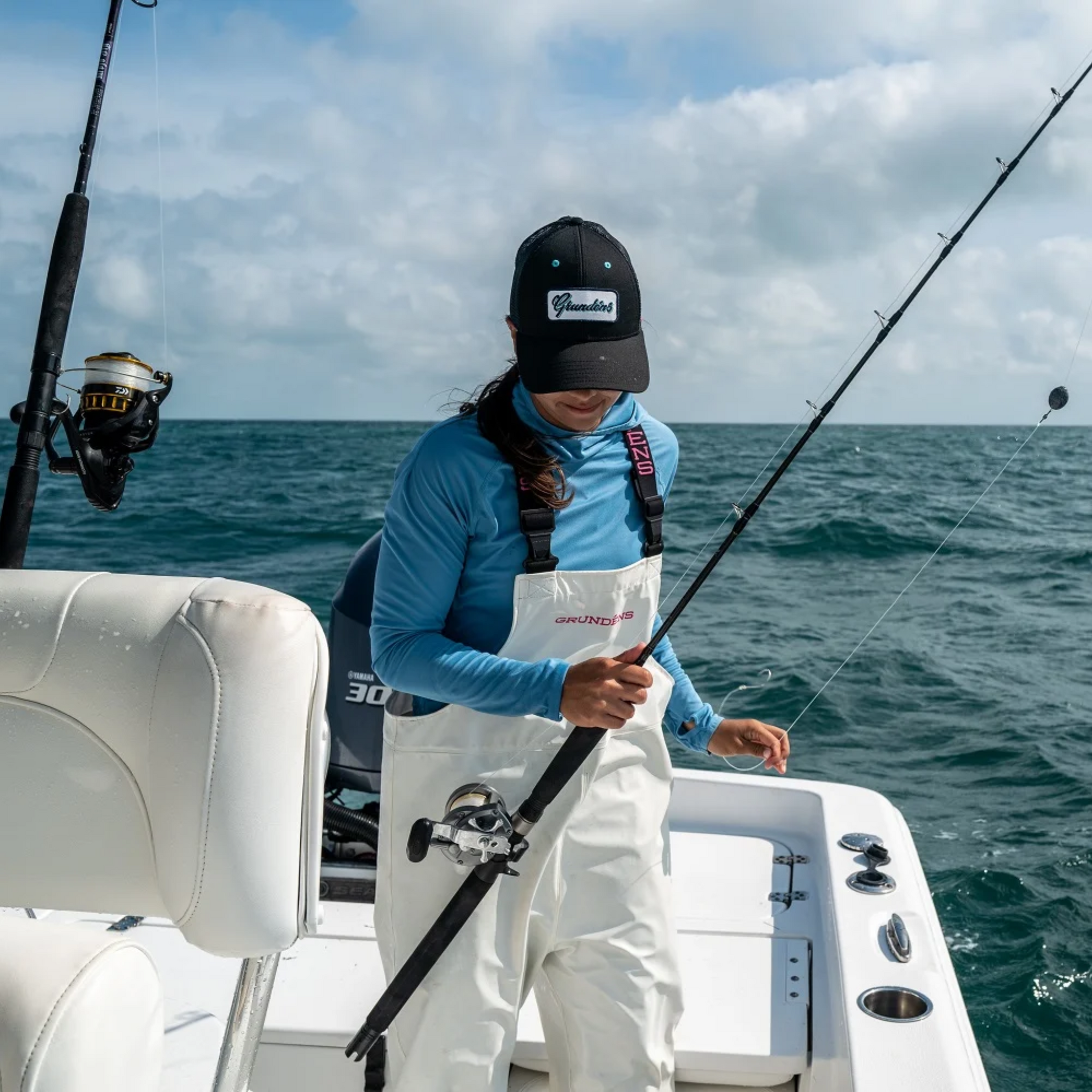 Grundens Women’s Petrus 118 Waterproof Fishing Bib - White