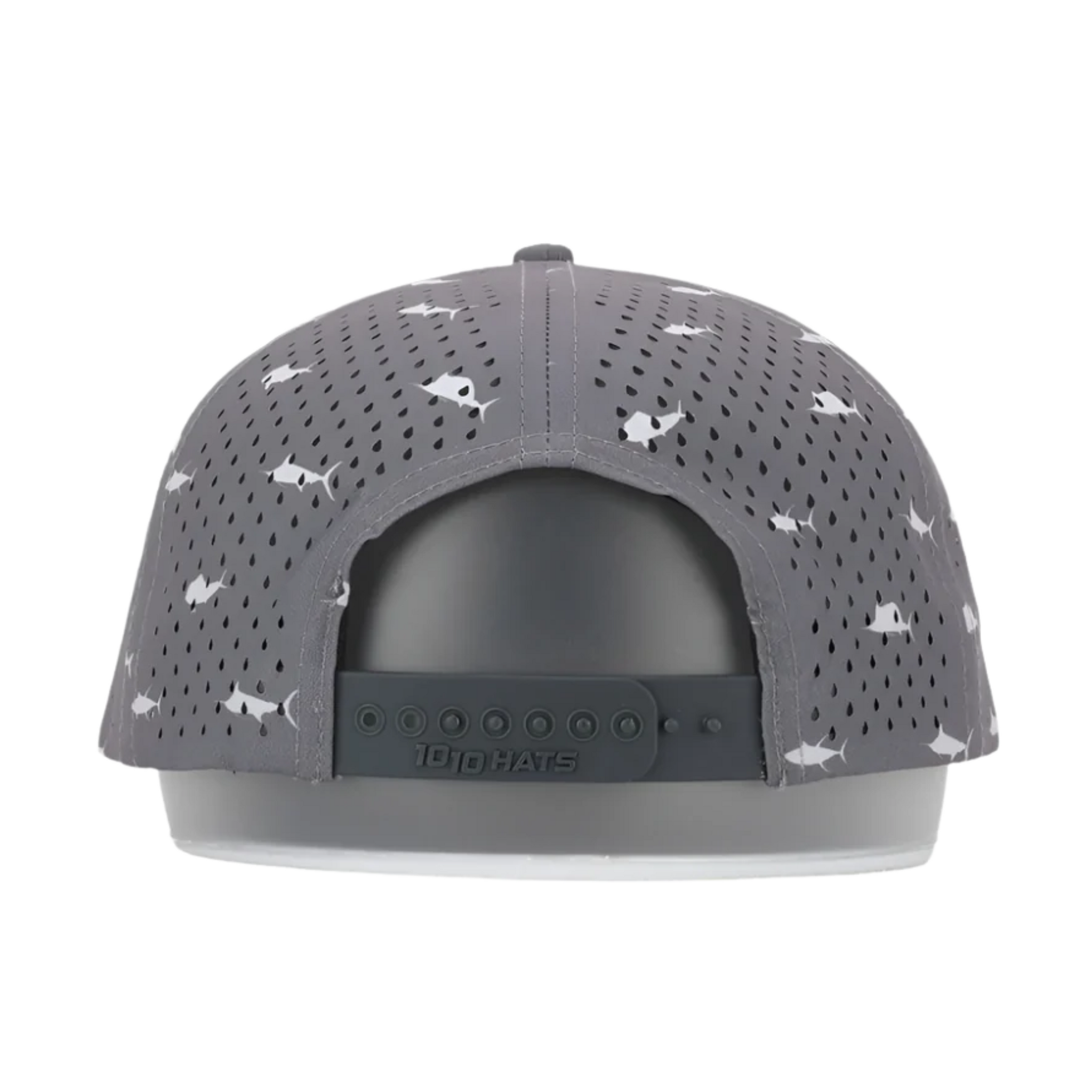 Tackle Center Dry-Fit Performance 5-Panel Rope Hat - Offshore Gray / Black and Gray Patch