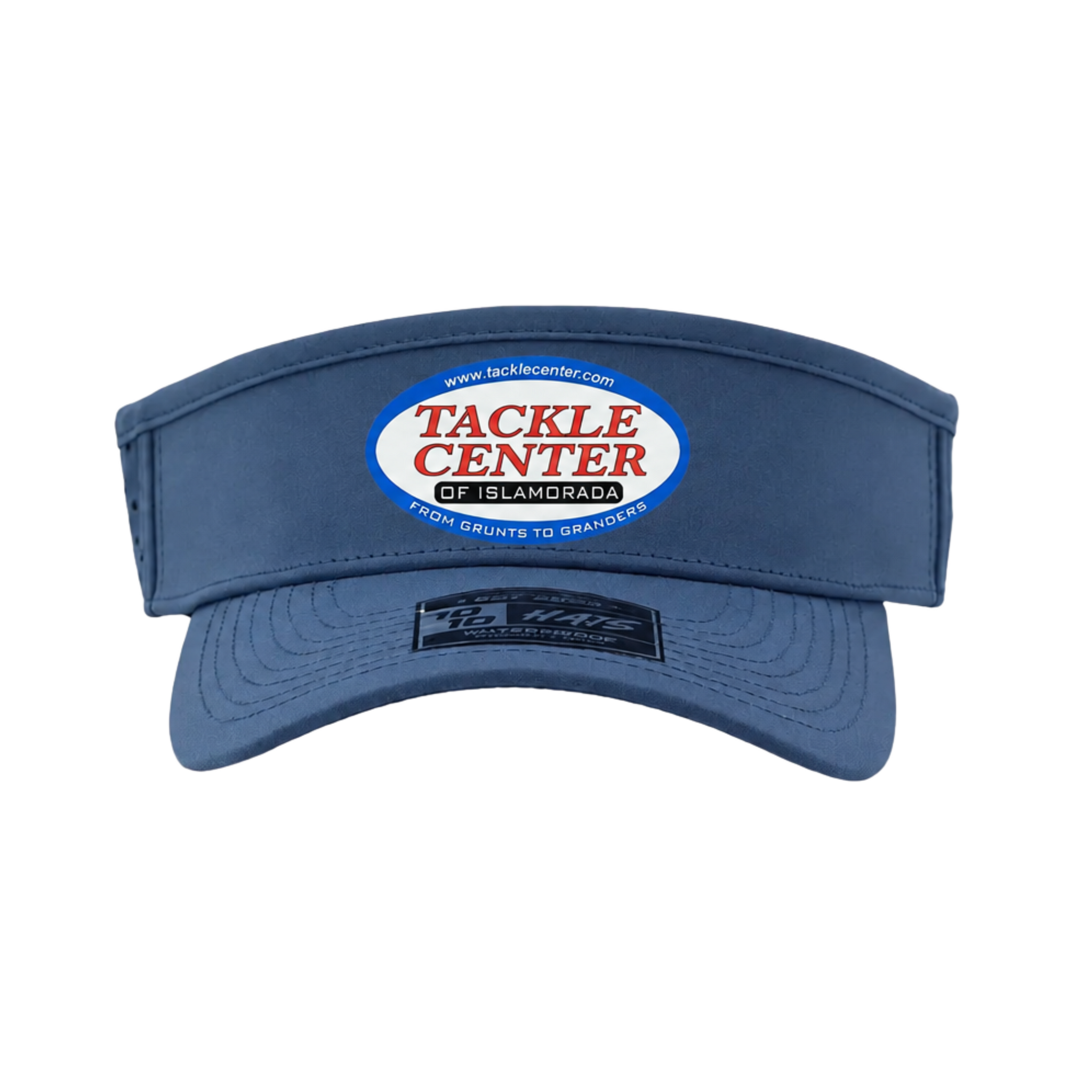 10/10 Tackle Center Dry-Fit Performance Visor - Blue / Red Logo