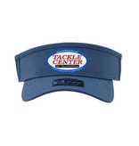 10/10 Tackle Center Dry-Fit Performance Visor - Blue / Red Logo