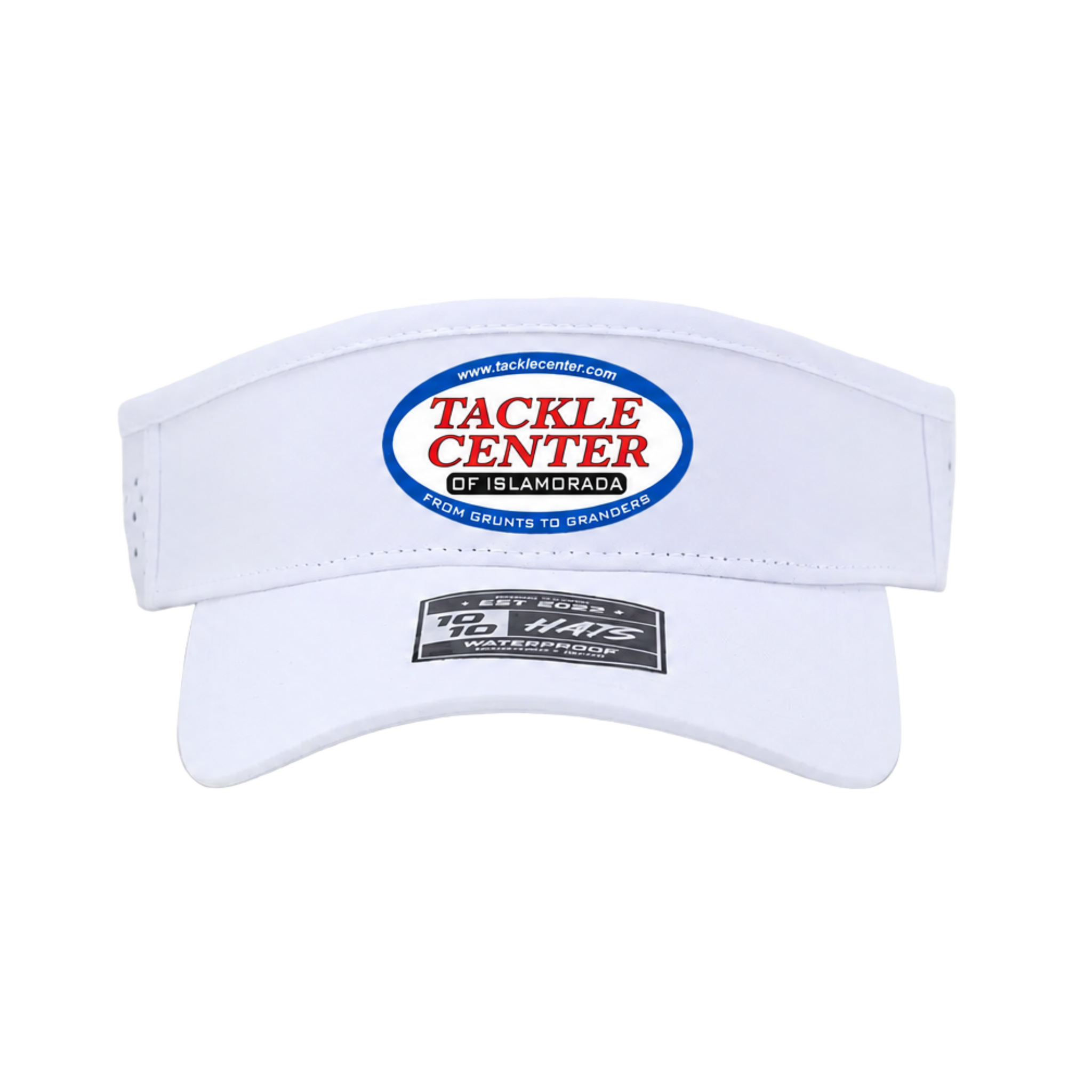 10/10 Tackle Center Dry-Fit Performance Visor - White / Regular Logo