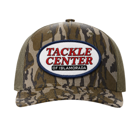 Tackle Center Mesh Trucker Hat - Mossy Oak Elements Camo / Loden