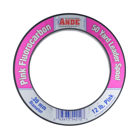 Ande Pink Fluorocarbon Leader - 50 Yards