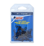 AFW Brass 3-Way Swivels with Stainless Steel Rings - 12 Pack
