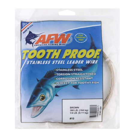 AFW Tooth Proof #19 Single-Strand Leader Wire, 360 lb., 1/4 lb. Coil