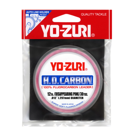 Yo-Zuri H.D. Carbon Disappearing Pink Fluorocarbon Leader, 12 lb., 30 yd.
