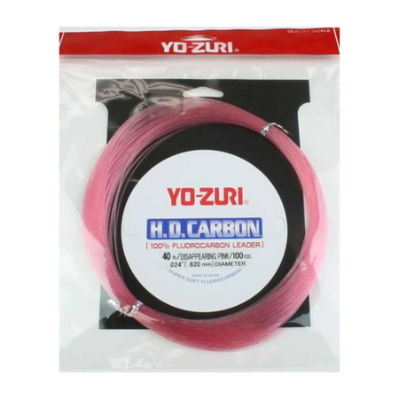 Yo-Zuri H.D. Carbon Disappearing Pink Fluorocarbon Leader, 40 lb., 100 yd.