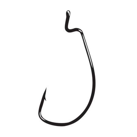Gamakatsu Worm Hook, Needle Point, Offset Shank, Extra Wide Gap, Ringed Eye, NS Blac