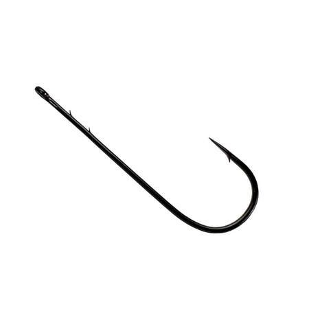 Owner Worm Hook-Black Chrome X-Strong Straight 7Pk 1/0