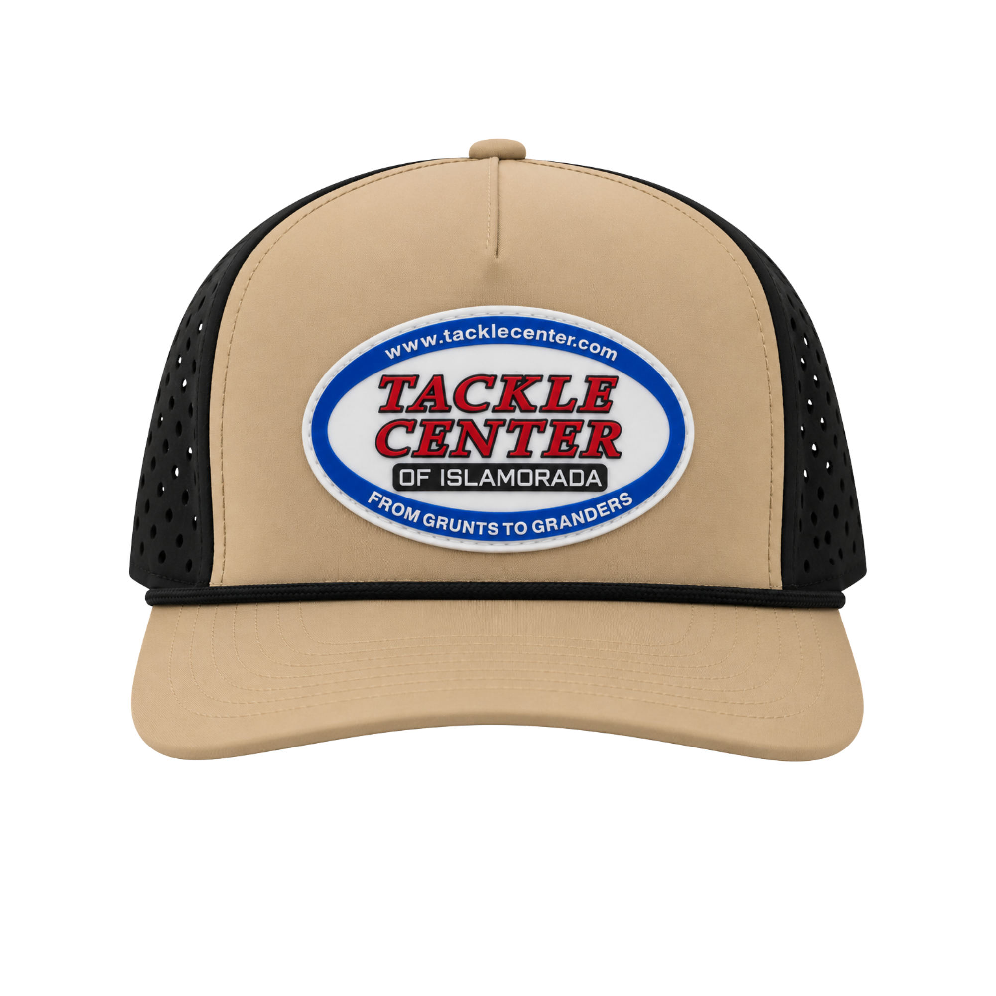 Tackle Center Dry Fit 5-Panel Rope Hat - Tan/Black