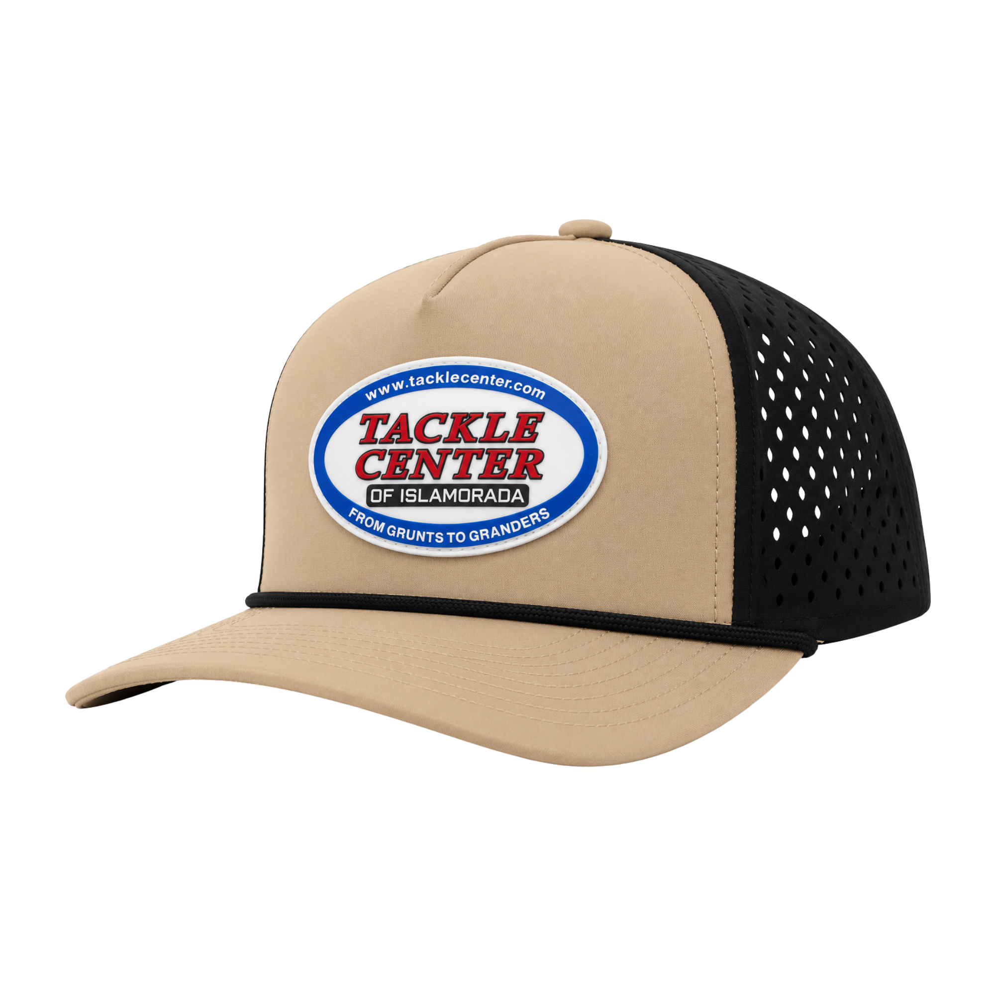 Tackle Center Dry Fit 5-Panel Rope Hat - Tan/Black
