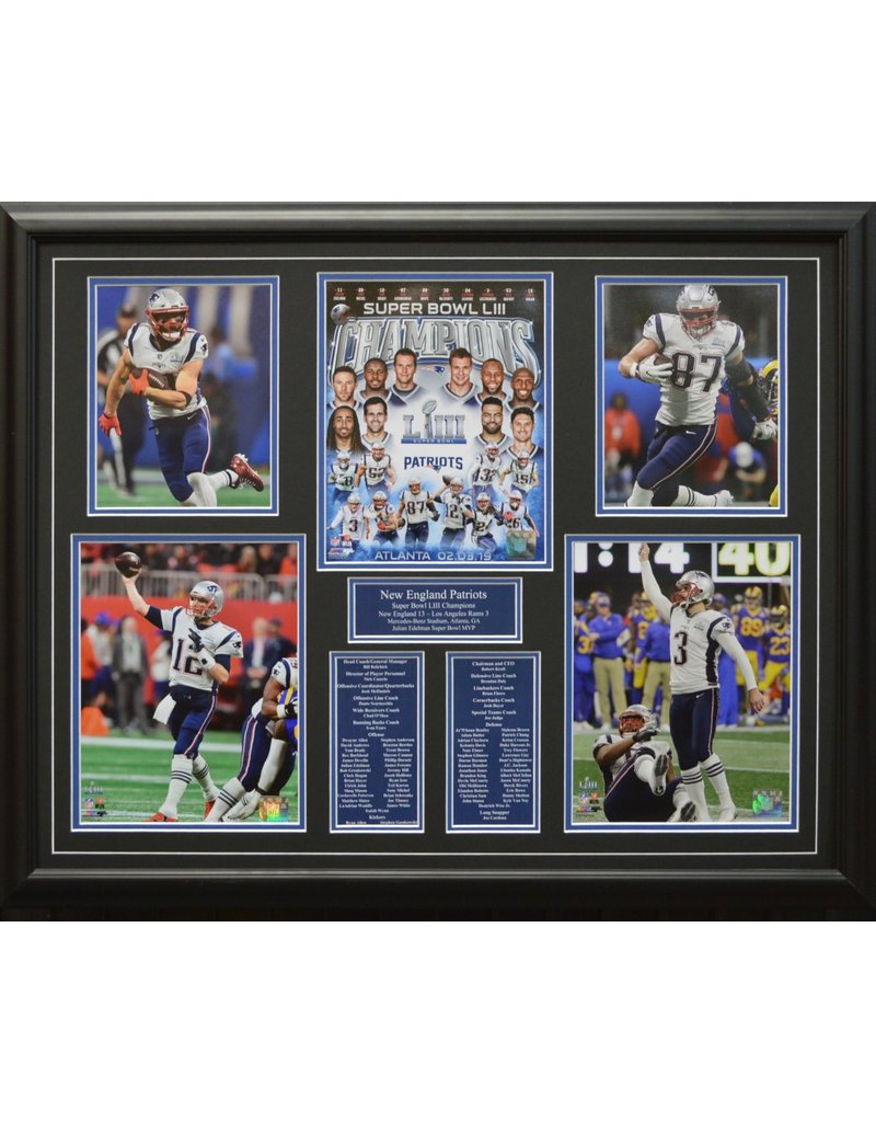 New England Patriots Super Bowl Liii 22x28 Frame Ajw Sportscards