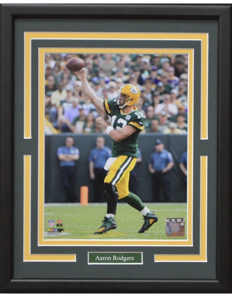 aaron rodgers autographed jersey framed