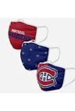 MONTREAL CANADIENS YOUTH FACE MASK COVERINGS 3 PACK