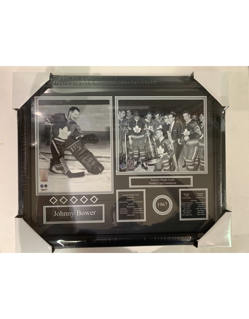 JOHNNY BOWER 1967 STANLEY CUP CHAMPIONS 16X20 FRAME - TORONTO MAPLE LEAFS