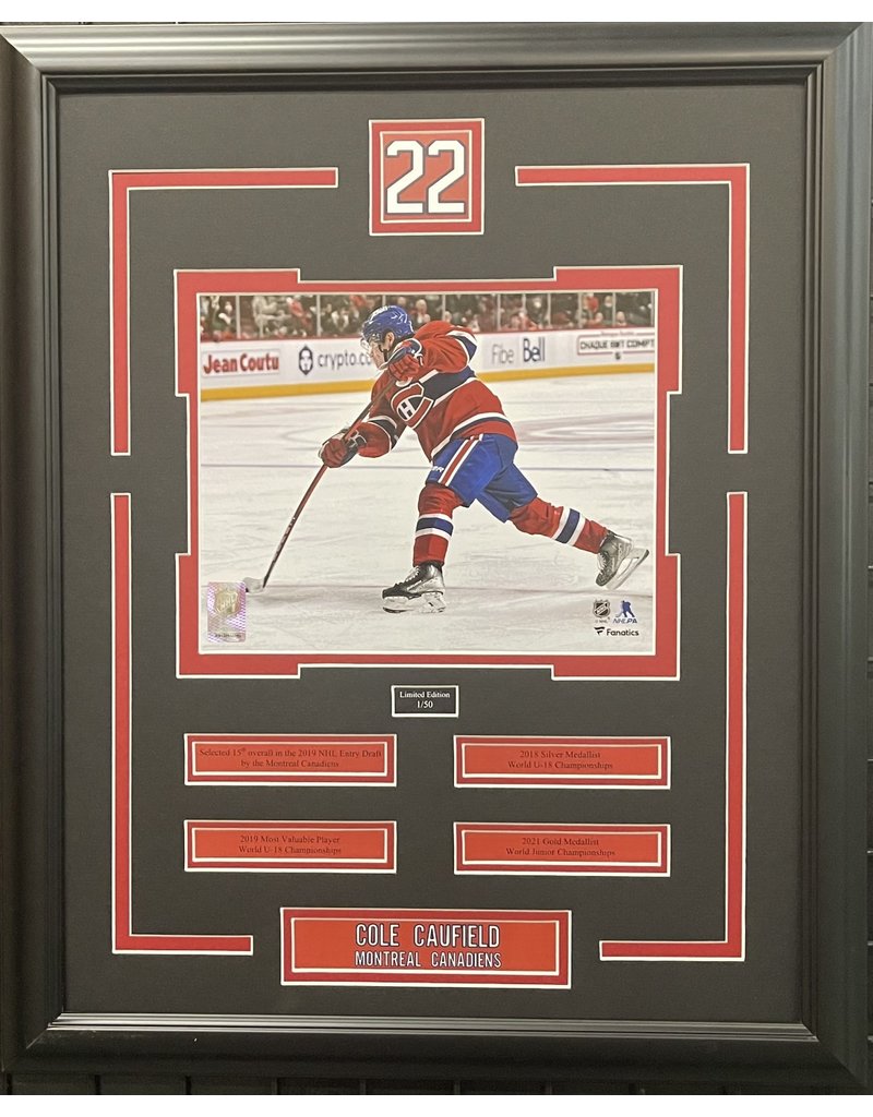 COLE CAUFIELD 16X20 FRAMED LIMITED EDITION #/50 - MONTREAL CANADIENS
