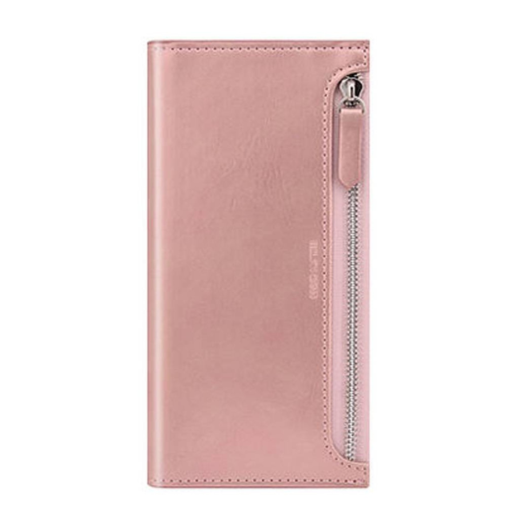 PU Leather Wallet With Credit Card Slots and Zipper for iPhone XS