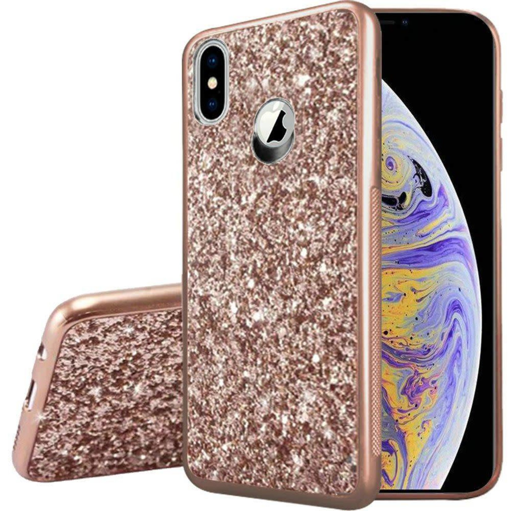 Metallic Chrome Frozen Glitter Case for iPhone XS Max