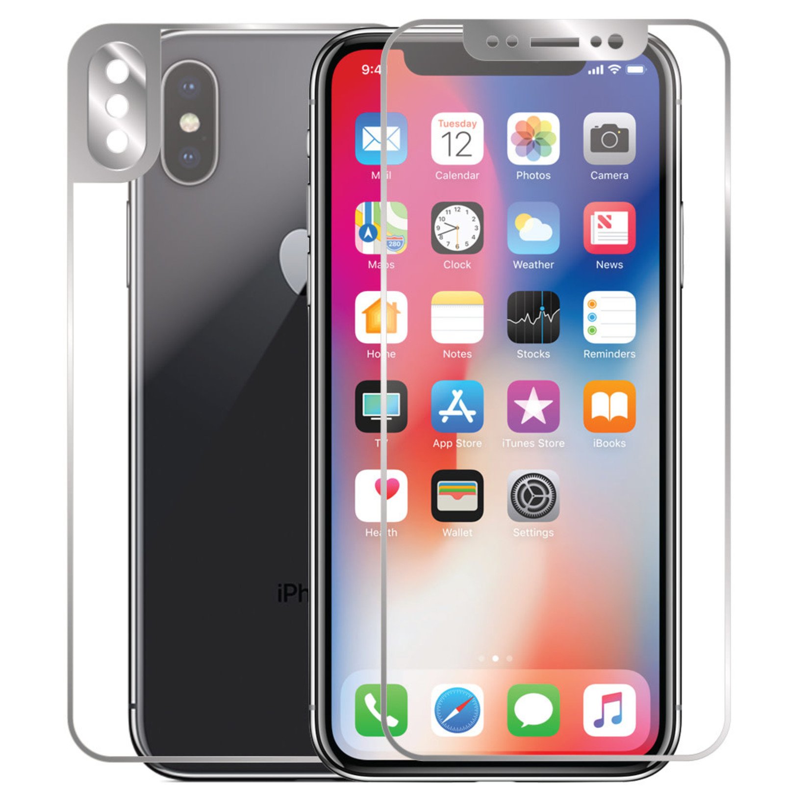 4D Front & Back Full Cover Tempered Glass for iPhone XS MAX