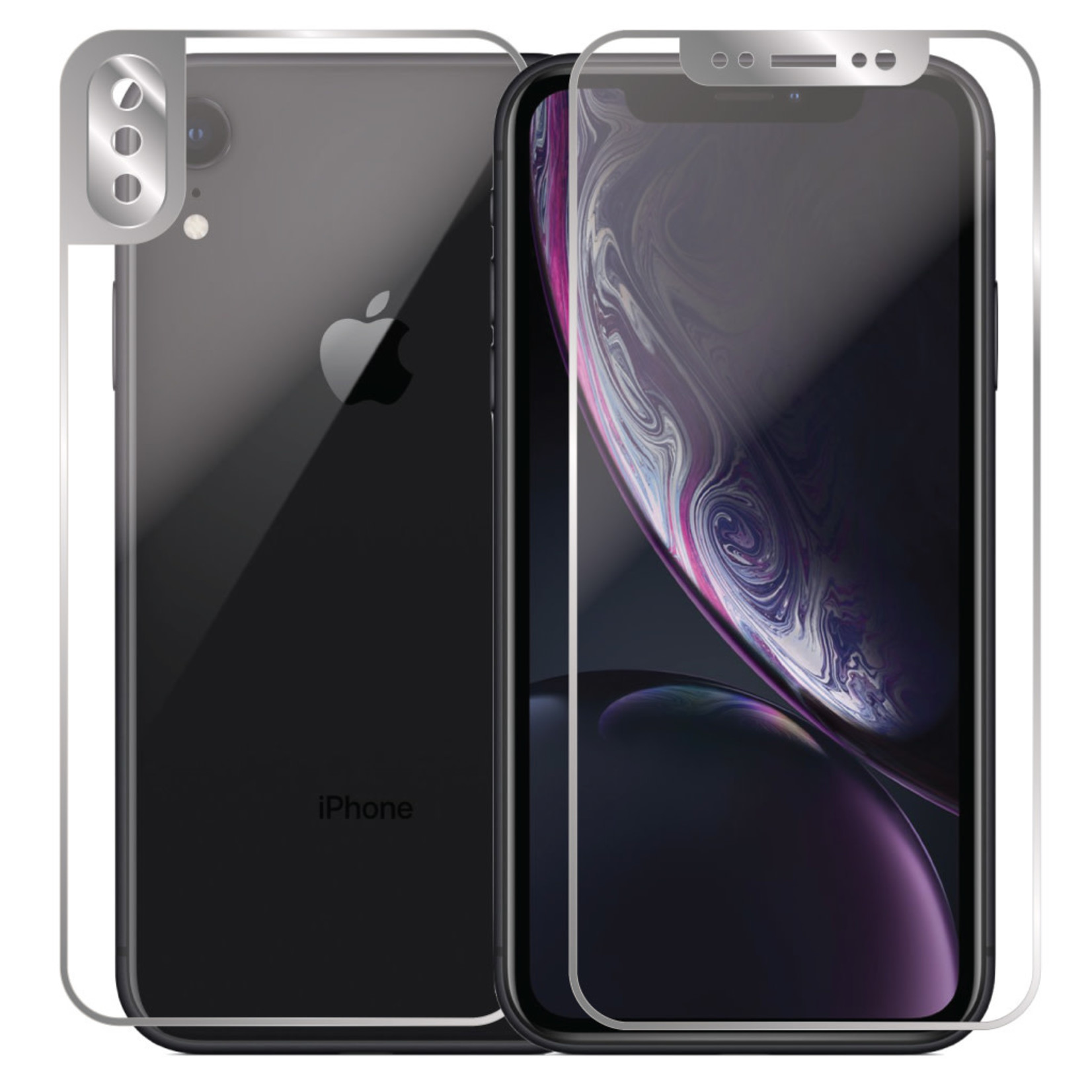 4D Front and Back Full Cover Tempered Glass for iPhone XR