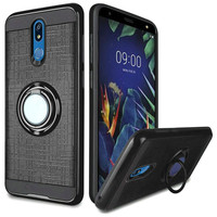 PC TPU Embossed Line Design Case with Magnetic Ring for LG K40
