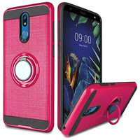PC TPU Embossed Line Design Case with Magnetic Ring for LG K40