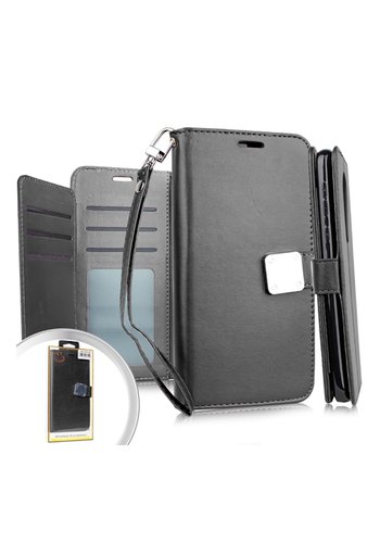Hybrid PU Leather Metallic Flip Cover Wallet Case with Credit Card Slots for Motorola Moto G Stylus 