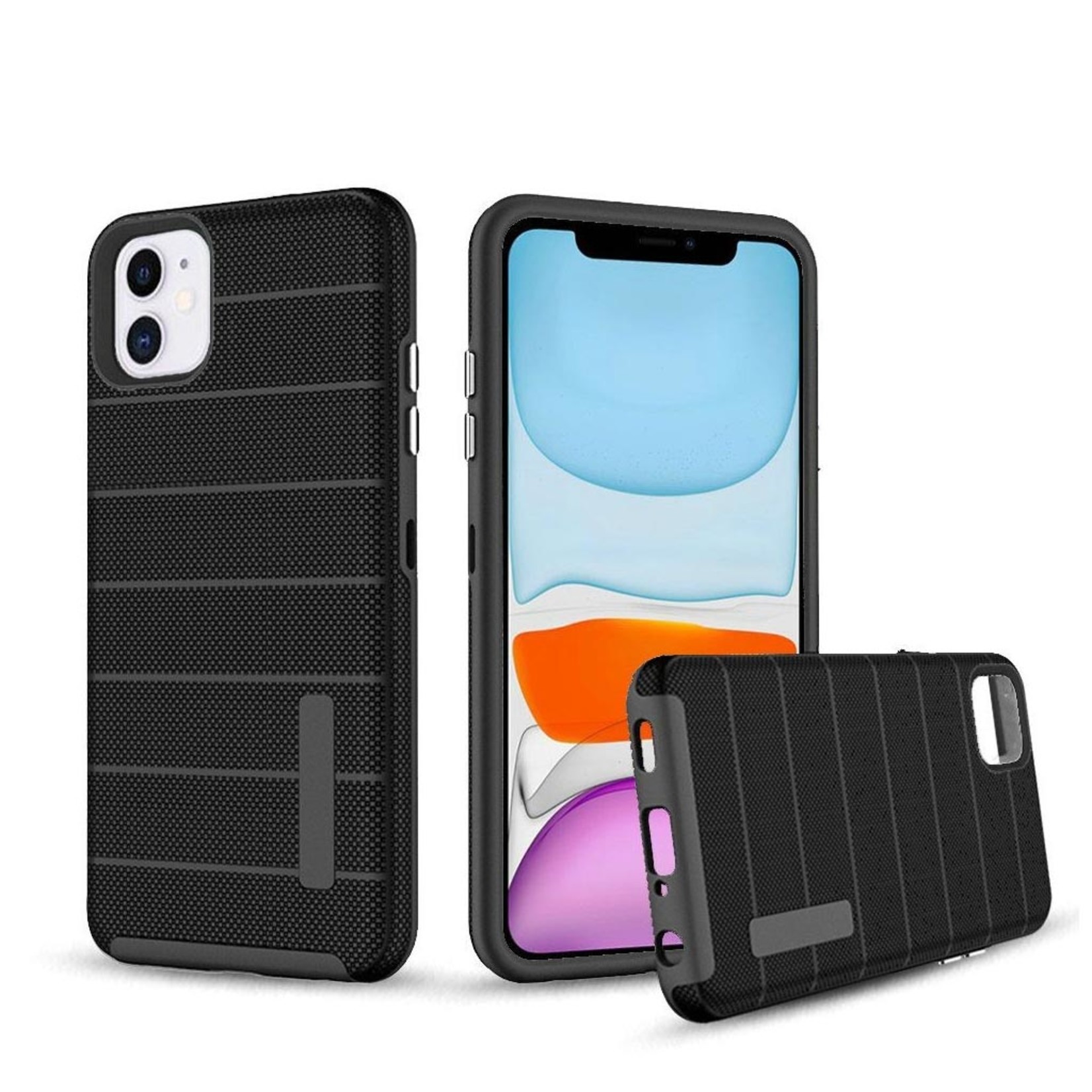 PC TPU Shock Proof Hybrid case with Stripes Design for iPhone 11