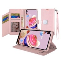 Hybrid PU Leather Metallic Flip Cover Wallet Case with Credit Card Slots for Aristo 5