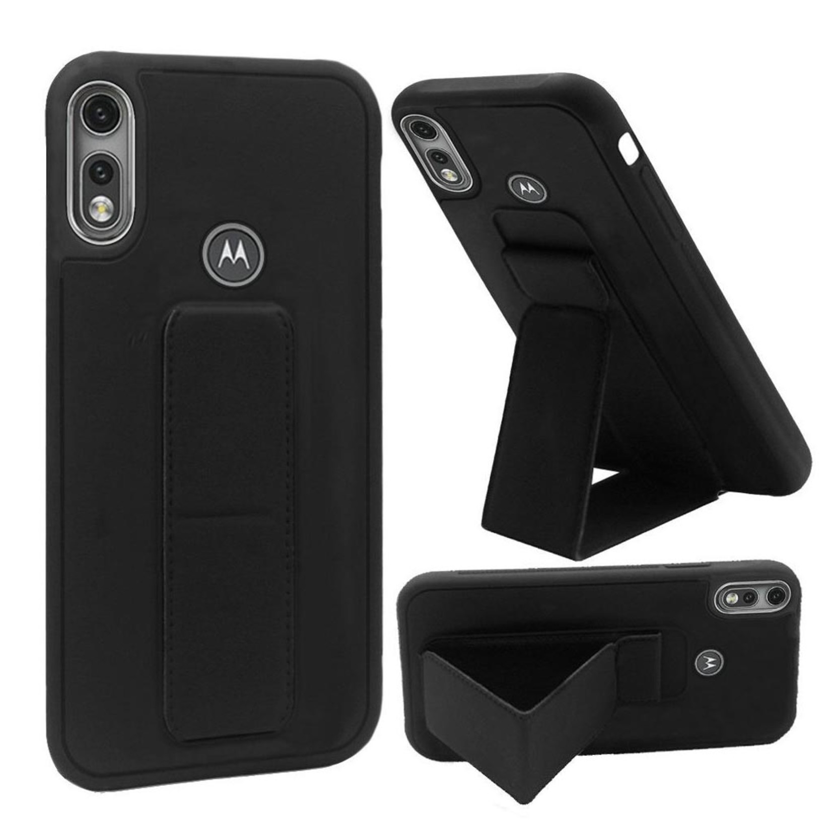 Premium PC TPU Foldable Magnetic Kickstand Case for Motorola Moto E (2020)