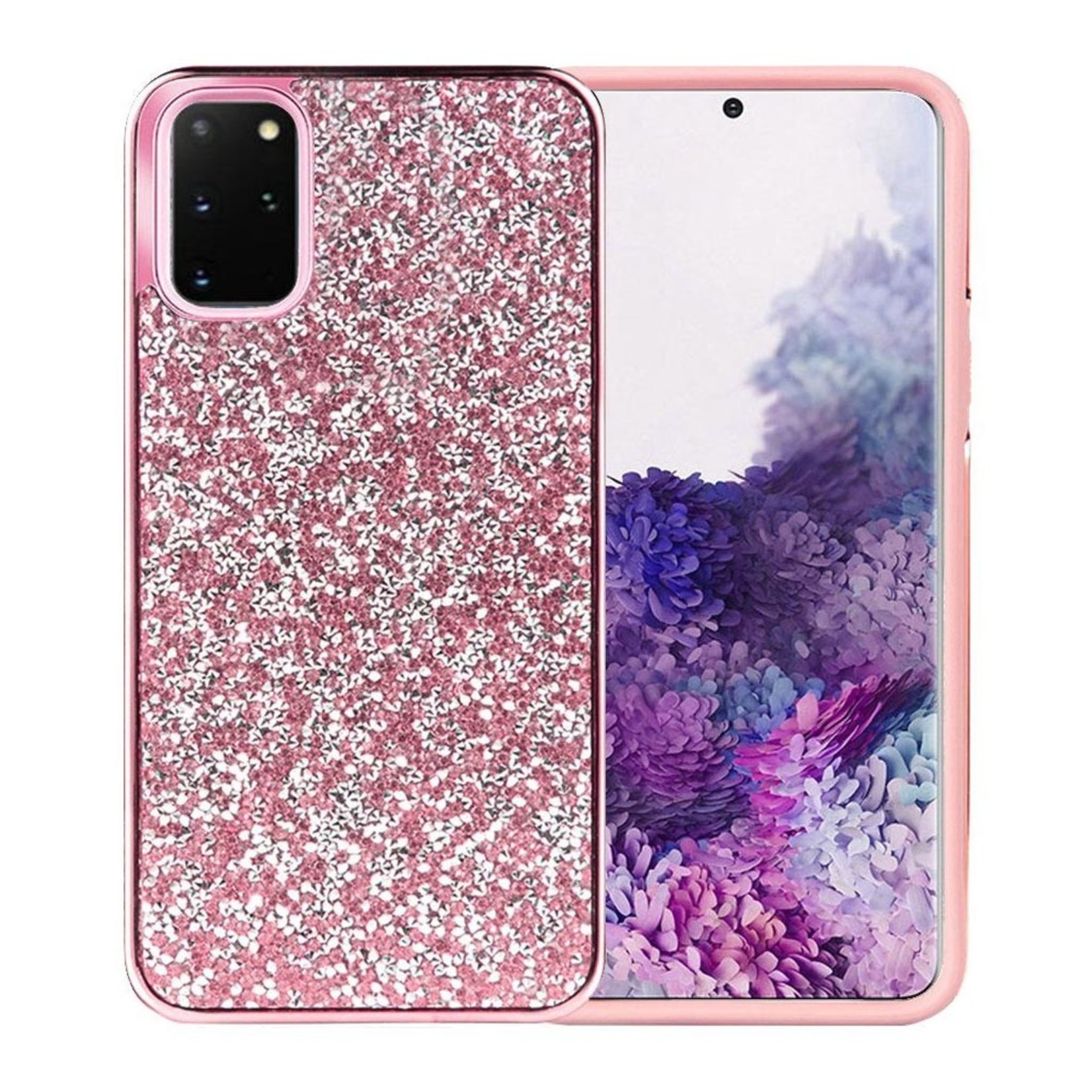 Hybrid PC TPU Deluxe Glitter Diamond Electroplated Case for Galaxy S20