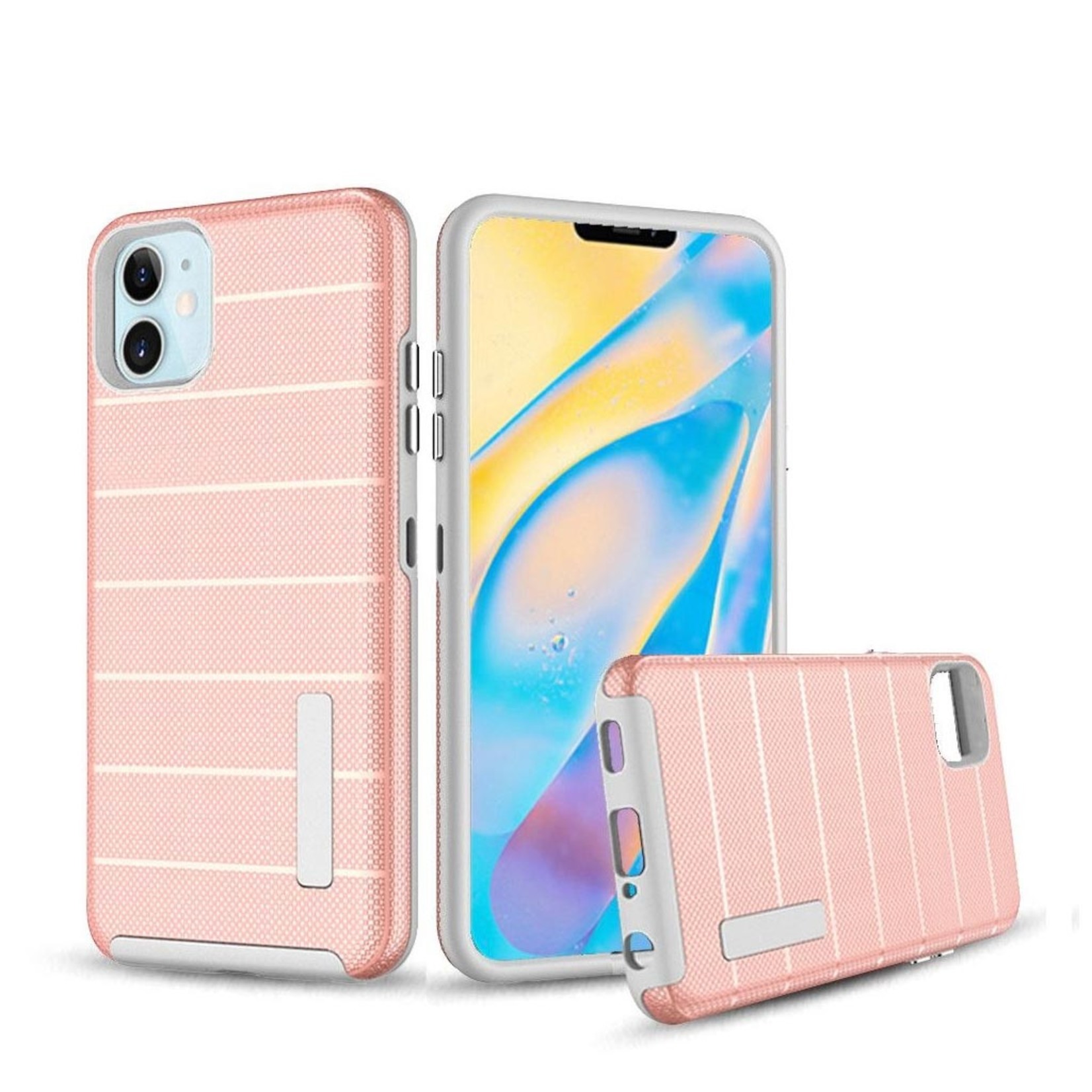 PC TPU Shock Proof Hybrid case with Stripes Design for iPhone 12 Mini