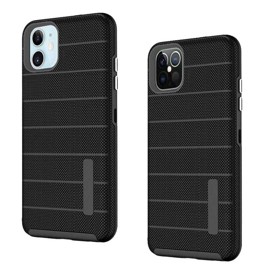 PC TPU Shock Proof Hybrid case with Stripes Design for iPhone 12 / 12 Pro