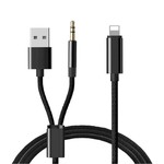APFEL | 2 in 1 Lightning to 3.5mm Aux Cable with USB Charging Port (1M)