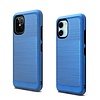 Metallic PC TPU Brushed Case with Carbon Fiber Edge for iPhone 12 / 12 Pro