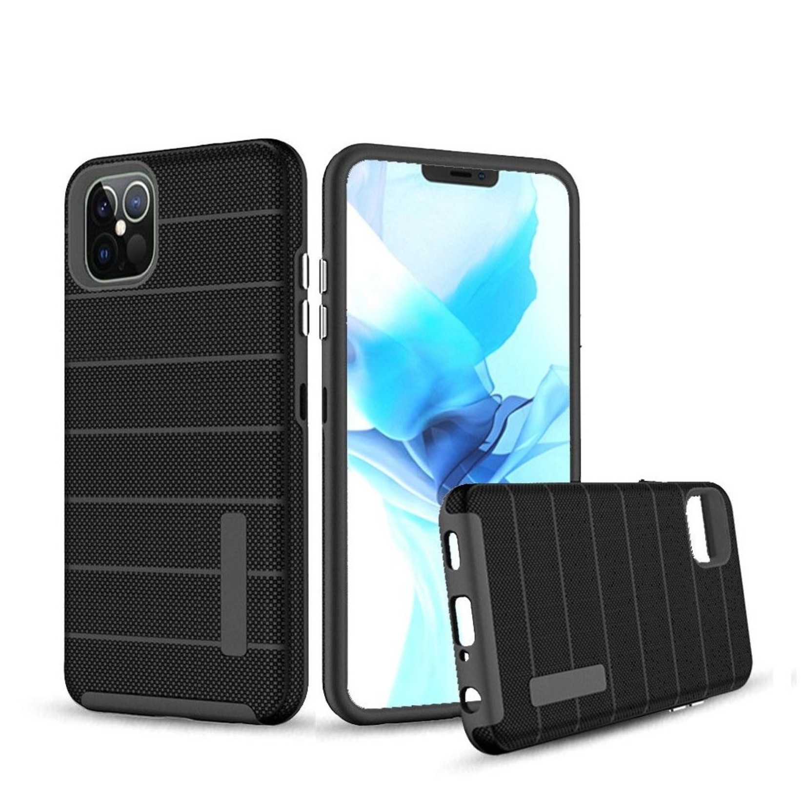 PC TPU Shock Proof Hybrid case with Stripes Design for iPhone 12 Pro Max
