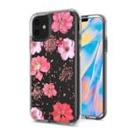 Transparent Flowers Print Design Case for iPhone 12 Mini