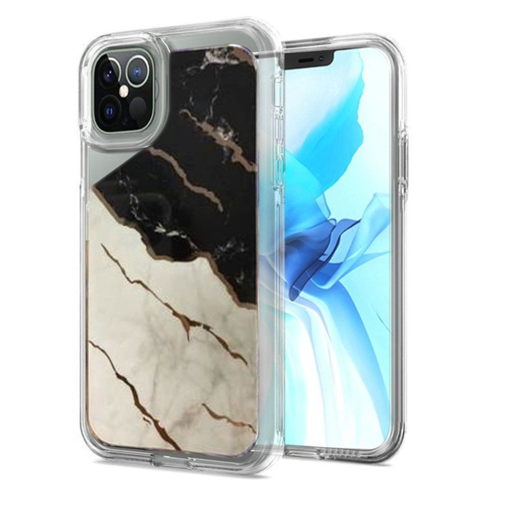 TPU Gel Electroplated Marble Design Case for iPhone 12 Pro Max