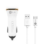 MILA | 2.4A Dual-USB Car Charger with Type C Cable