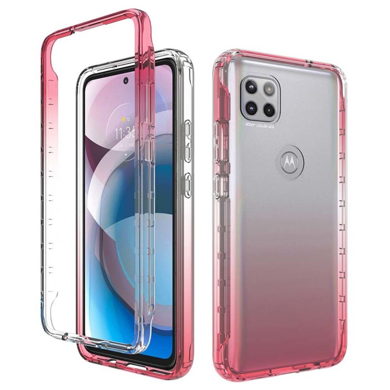 Two Tone Transparent Shockproof Case for Motorola Moto One 5G Ace