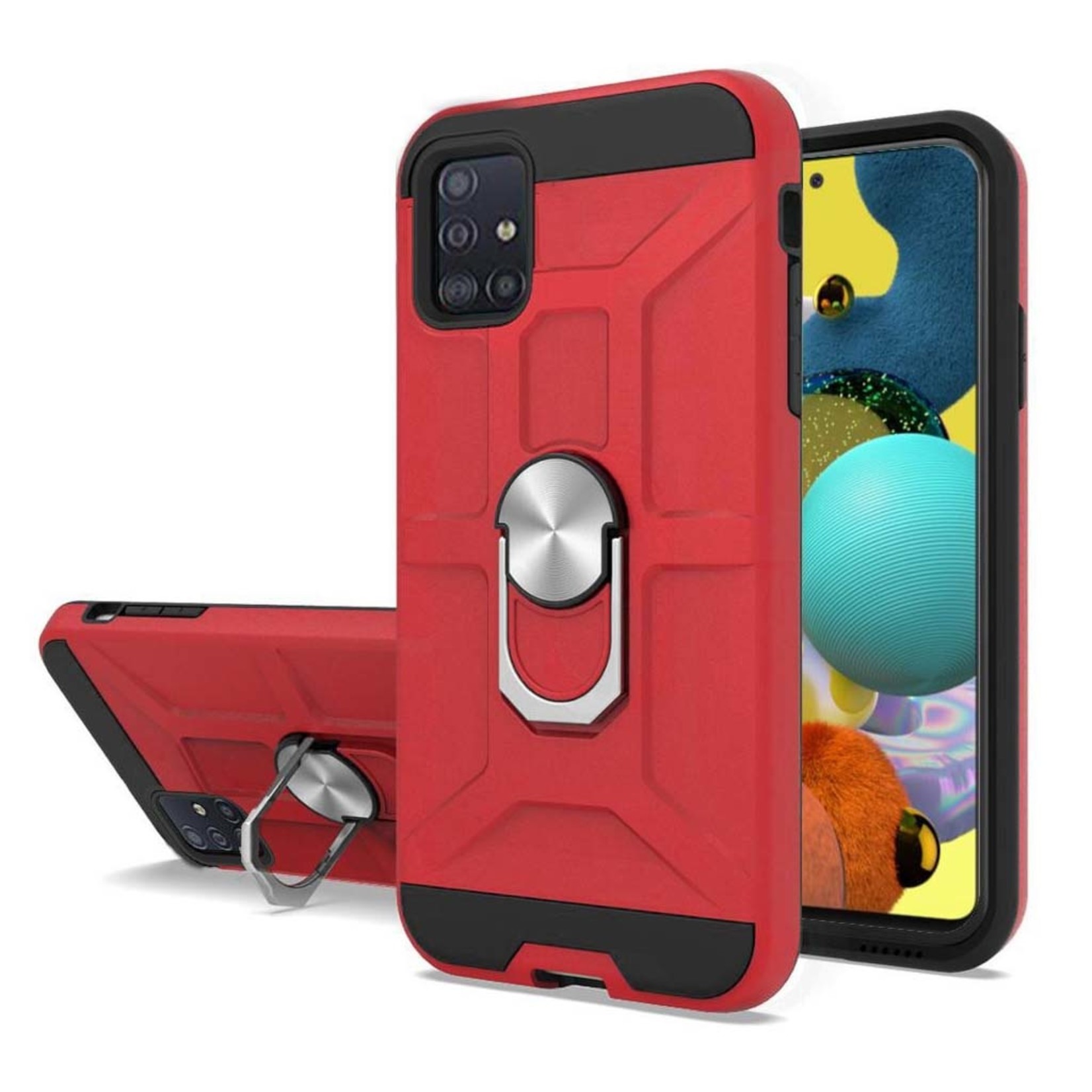 Hybrid Armor Case with 360 Magnetic Ring Stand for Galaxy A51 5G