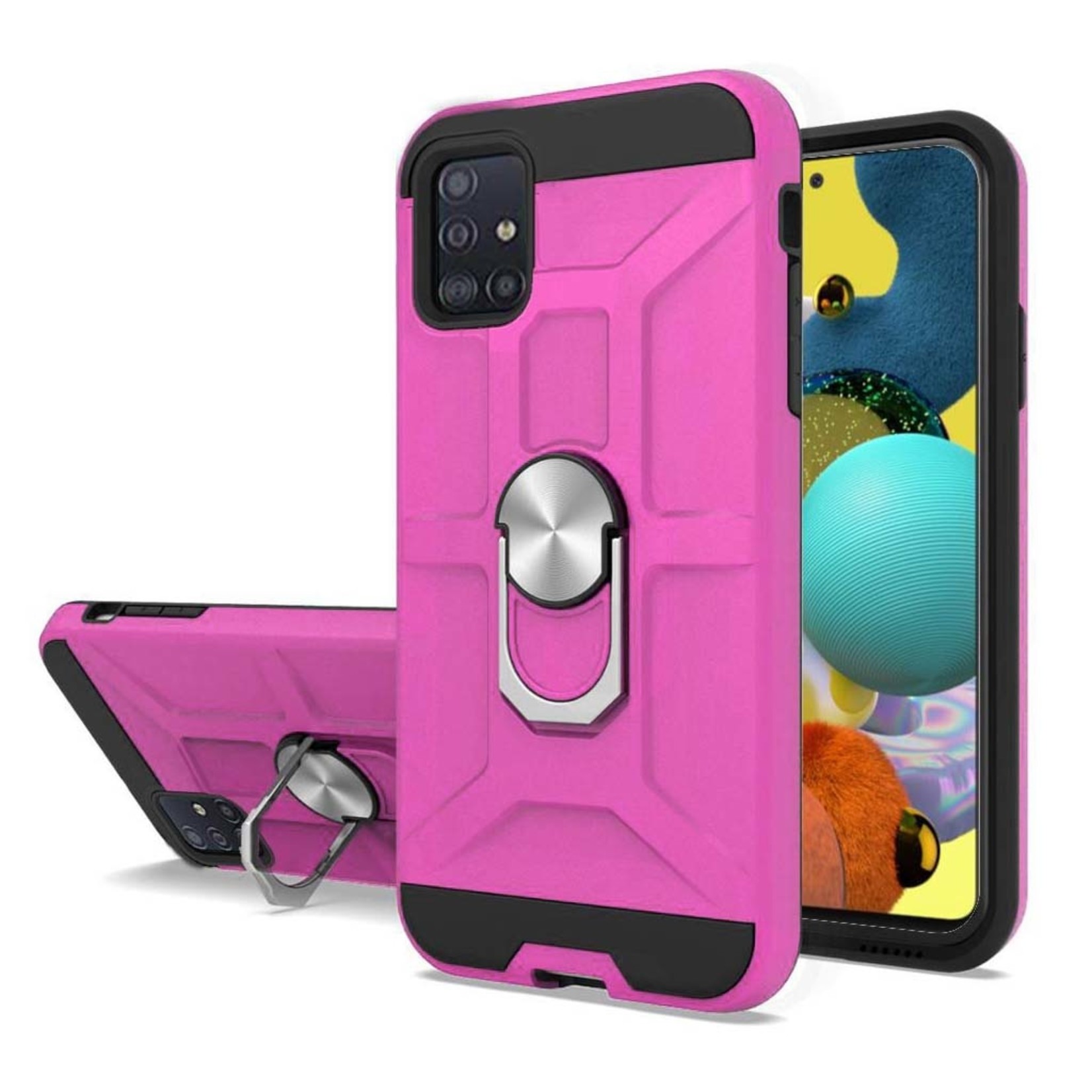 Hybrid Armor Case with 360 Magnetic Ring Stand for Galaxy A51 5G