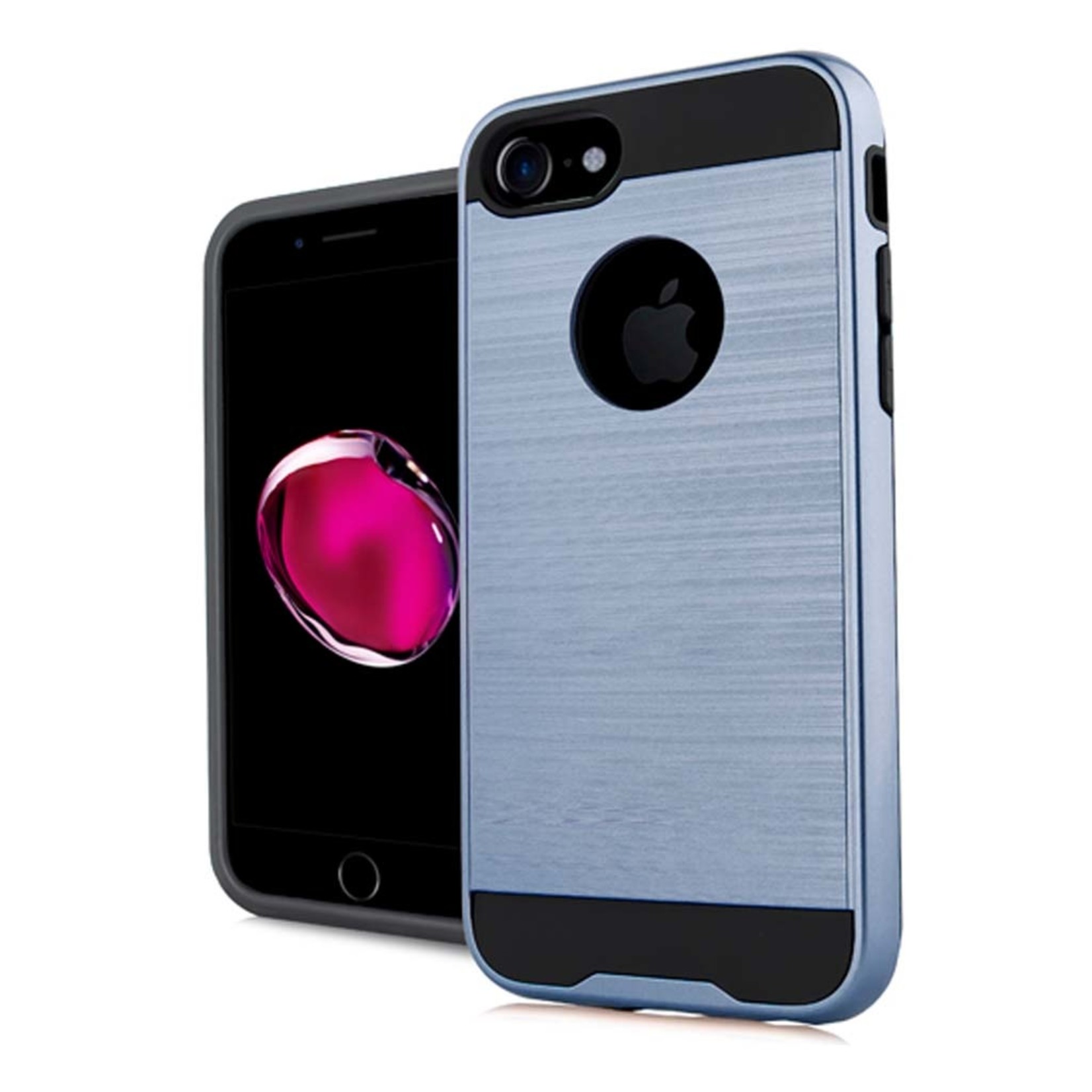 PC TPU Metallic Brushed Design Case for iPhone SE / 8 / 7