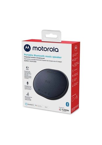 Motorola Sonic Sub 500 Portable Bluetooth Speaker with Integrated Wireless Charging Pad 